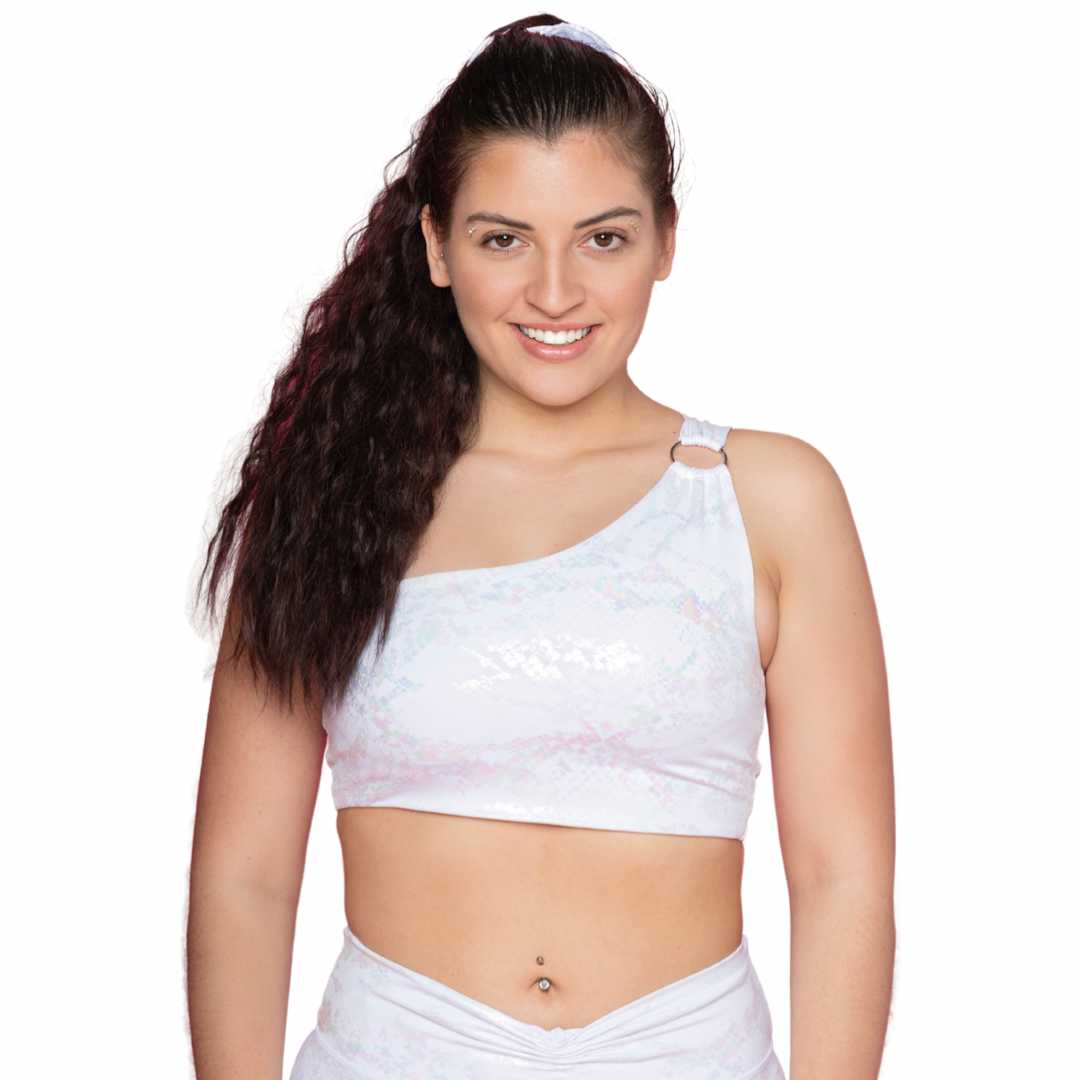Deluxe Top White Snake Print